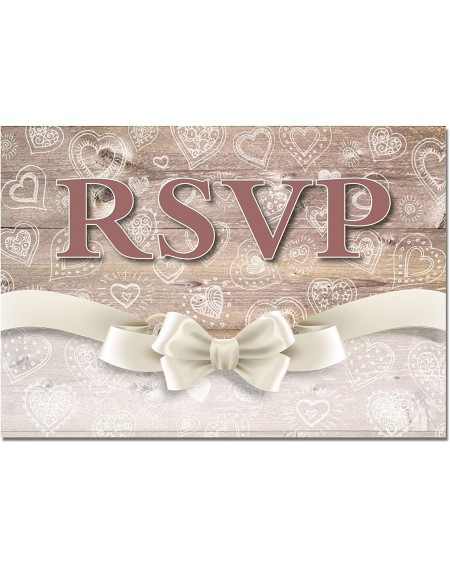 Invitations Hearts & Bow 50 RSVP Postcards - Great For Wedding RSVP- Baby Shower- Birthdays- RSVP Reply Cards (Hearts & Bow) ...