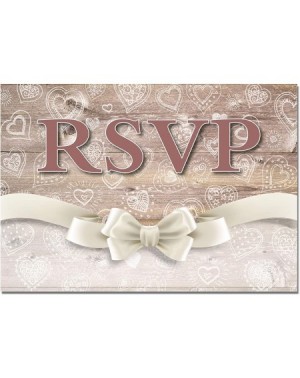 Invitations Hearts & Bow 50 RSVP Postcards - Great For Wedding RSVP- Baby Shower- Birthdays- RSVP Reply Cards (Hearts & Bow) ...