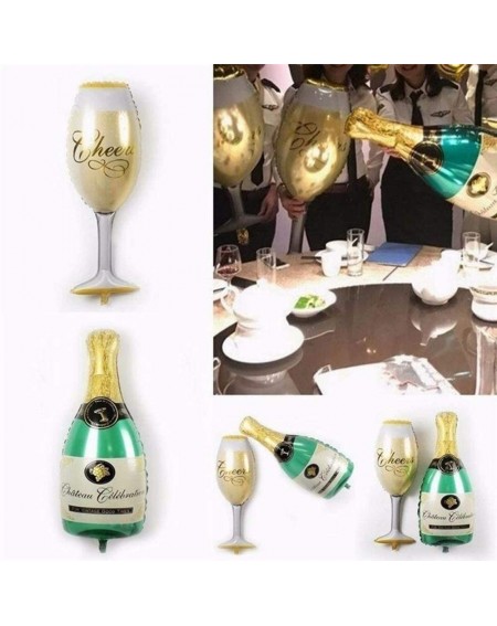 Balloons 40"Giant Champagne Wine Glass Bottle Mylar Balloons Champagne and Whiskey Bottles 6 Pack Huge Fun Foil Latex-free Ba...