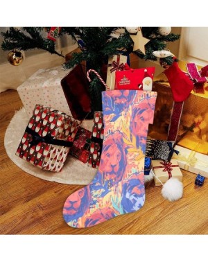 Stockings & Holders Watercolor Lion Skin Christmas Stocking for Family Xmas Party Decoration Gift 17.52 x 7.87 Inch - Multi8 ...