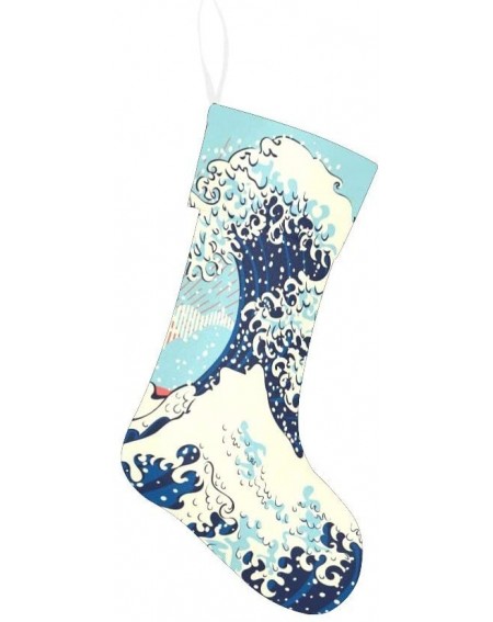 Stockings & Holders Stormy Ocean Waves Retro Christmas Stocking for Family Xmas Party Decoration Gift 17.52 x 7.87 Inch - Mul...