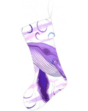 Stockings & Holders Watercolor Purple Whale Christmas Stocking for Family Xmas Party Decoration Gift 17.52 x 7.87 Inch - Mult...