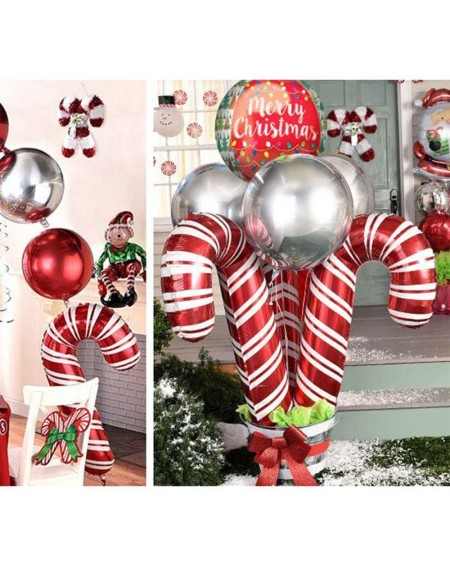 Balloons 25PCS Christmas Candy Cane Foil Balloons - Lollipop Candy Party Decoration Balloons Christmas Party Supplies - C118A...