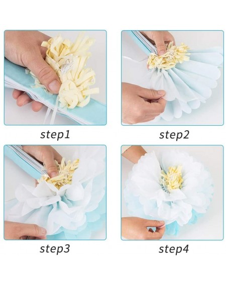 Tissue Pom Poms Dual Color Pompom Flower for Wedding Birthday Party Baby Shower Bridal Shower Engagement Baptism Christening ...