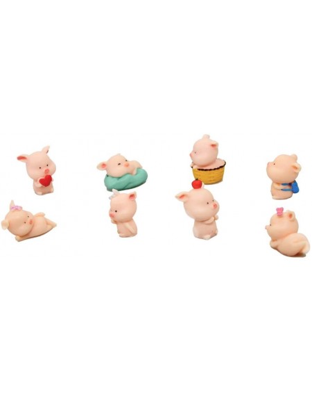 Cake & Cupcake Toppers 8 pcs (1 set) Kawaii Animal Pig Characters Toys Mini Figure Collection Playset- Cake Topper- Plant- Au...