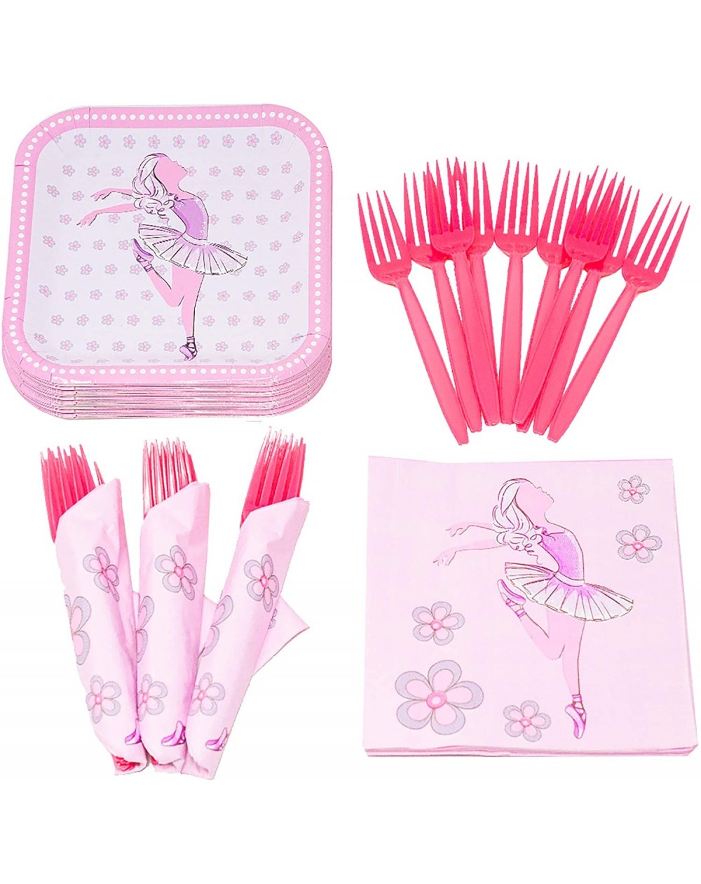 Party Packs Ballet Value Party Supplies Pack (58+ Pieces for 16 Guests)- Value Party Kit- Ballet Party Plates- Ballet Birthda...