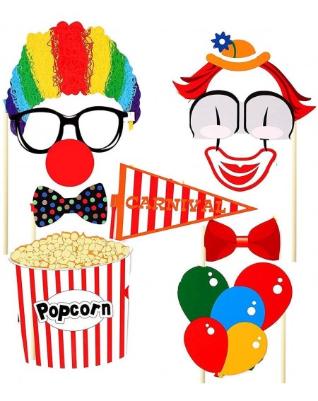 Photobooth Props Carnival Photo Booth Props Circus Photo Booth 30 DIY Kits on a Stick-Costumes with Clown Hats- Moustache- Ey...