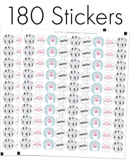 Favors Kitty Cat Birthday Party Favor Stickers - 180 Labels - CS180SMYEEC $8.50