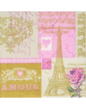 Tableware Paper Beverage Napkin- 5 by 5-Inch- Je t'aime Paris - CZ11D3VEYDJ $7.76