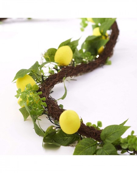 Garlands Farm Fresh Lemon Lighted LED Garland with Faux Foliage - Hanging Wall Decor - C1197CLY09W $48.36