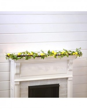 Garlands Farm Fresh Lemon Lighted LED Garland with Faux Foliage - Hanging Wall Decor - C1197CLY09W $48.36