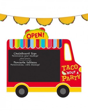 Party Packs Fiesta Party Supplies and Decorations for Cinco De Mayo and Mexican Theme Parties (Taco Truck Chalkboard Table Ea...