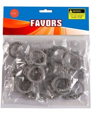 Party Favors Rubber Mini Handcuffs 3.5 Inches - Pack of 12 - Gray - for Kids - Party Favors- Bag Stuffers- Fun- Toy- Prize- P...