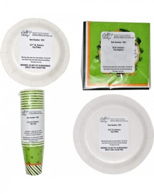 Party Packs St Patricks Day Plates and Napkins Cups for 24 Guests 24 9 Inch Shamrock Paper Plate 24 7 Inch Plates 24 9 oz Cup...