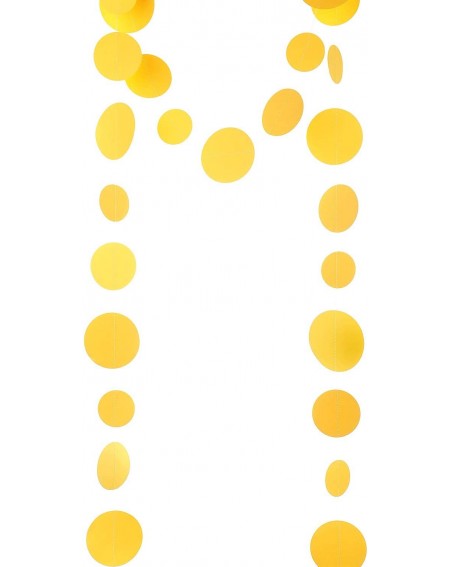 Banners & Garlands Yellow Paper Garland Circle Dot Party Banner Streamer Backdrop Hanging Decorations- 20 Feet in Total - Yel...