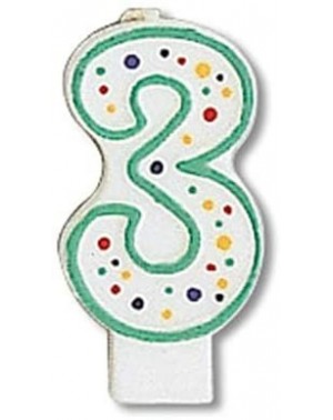 Cake Decorating Supplies CANDLE-4562 Polka Dot 3 Numeral Candle- 3-Inch x 1.5-Inch - C6112HRGAL3 $7.50