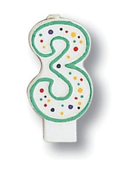 Cake Decorating Supplies CANDLE-4562 Polka Dot 3 Numeral Candle- 3-Inch x 1.5-Inch - C6112HRGAL3 $7.50