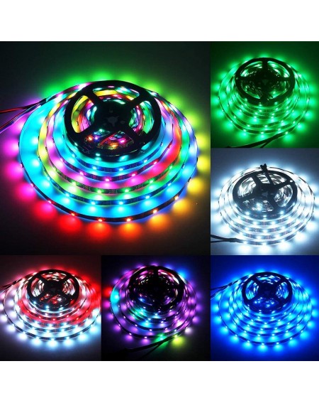 Rope Lights WS2815 (12V WS2812B) LED 5M 150 Pixels Individual Addressable 5050 RGB LED Flex Strip Light Non-Waterproof Black ...