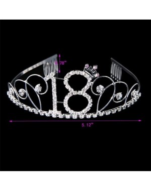 Party Packs 18th Birthday Tiara and Sash- 18th Birthday Crown and Sash- For 18th Birthday Party Supplies (Silver) - Silver - ...