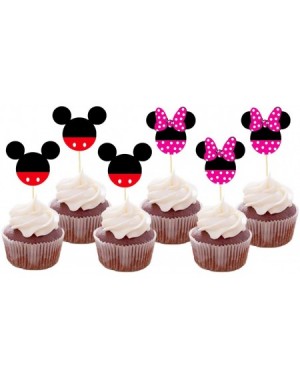 Cake & Cupcake Toppers Set of 24 Pieces Cute Mickey Minnie Mouse Cupcake Toppers Kids Birthday Party Cake Decoration Supplies...