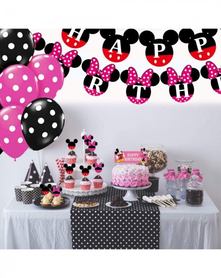 Cake & Cupcake Toppers Set of 24 Pieces Cute Mickey Minnie Mouse Cupcake Toppers Kids Birthday Party Cake Decoration Supplies...