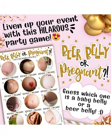 Party Games & Activities Beer Belly or Pregnant Belly(25 Pack) Game- Baby shower- Bridal Shower- Gender Reveal- Engagement Pa...