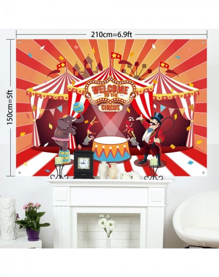 Banners & Garlands Circus Theme Party Banner Supplies Carnival Red Photography Background Circus Theme Birthday Party Photo S...