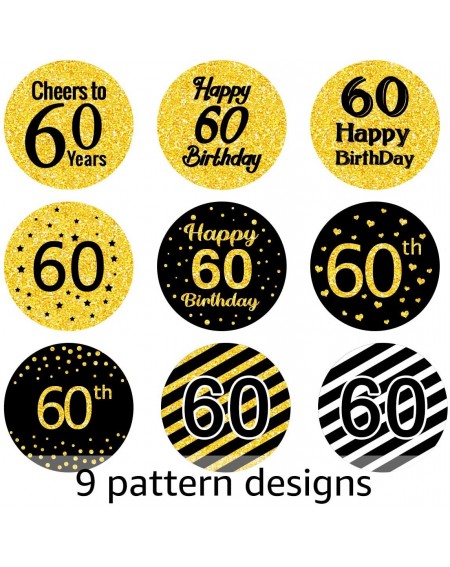 Party Favors 60th Birthday Party Favor Labels-Gold and Black (270 Stickers) - CP18W67UOIQ $9.86