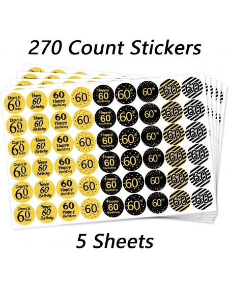 Party Favors 60th Birthday Party Favor Labels-Gold and Black (270 Stickers) - CP18W67UOIQ $9.86