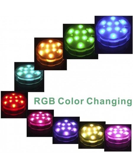 Outdoor String Lights Submersible LED Lights- 16 Colors 4 Modes Battery Powered RGB Floral Lights with Remote (3 Pack) - CN19...