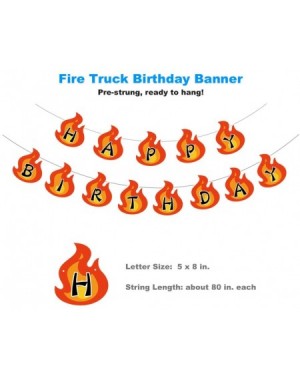 Party Packs Ultimate Fire Truck Party Supplies- Fireman Firefighter Theme Decorations Pack Set- with Cupcake Toppers- Happy B...