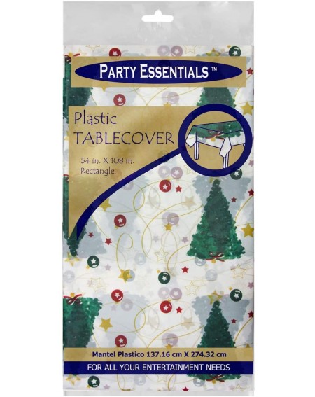 Tablecovers Heavy Duty Printed Plastic Table Cover Available in 44 Colors- 54" x 108"- Christmas - Christmas - CQ11DGD8CMN $1...