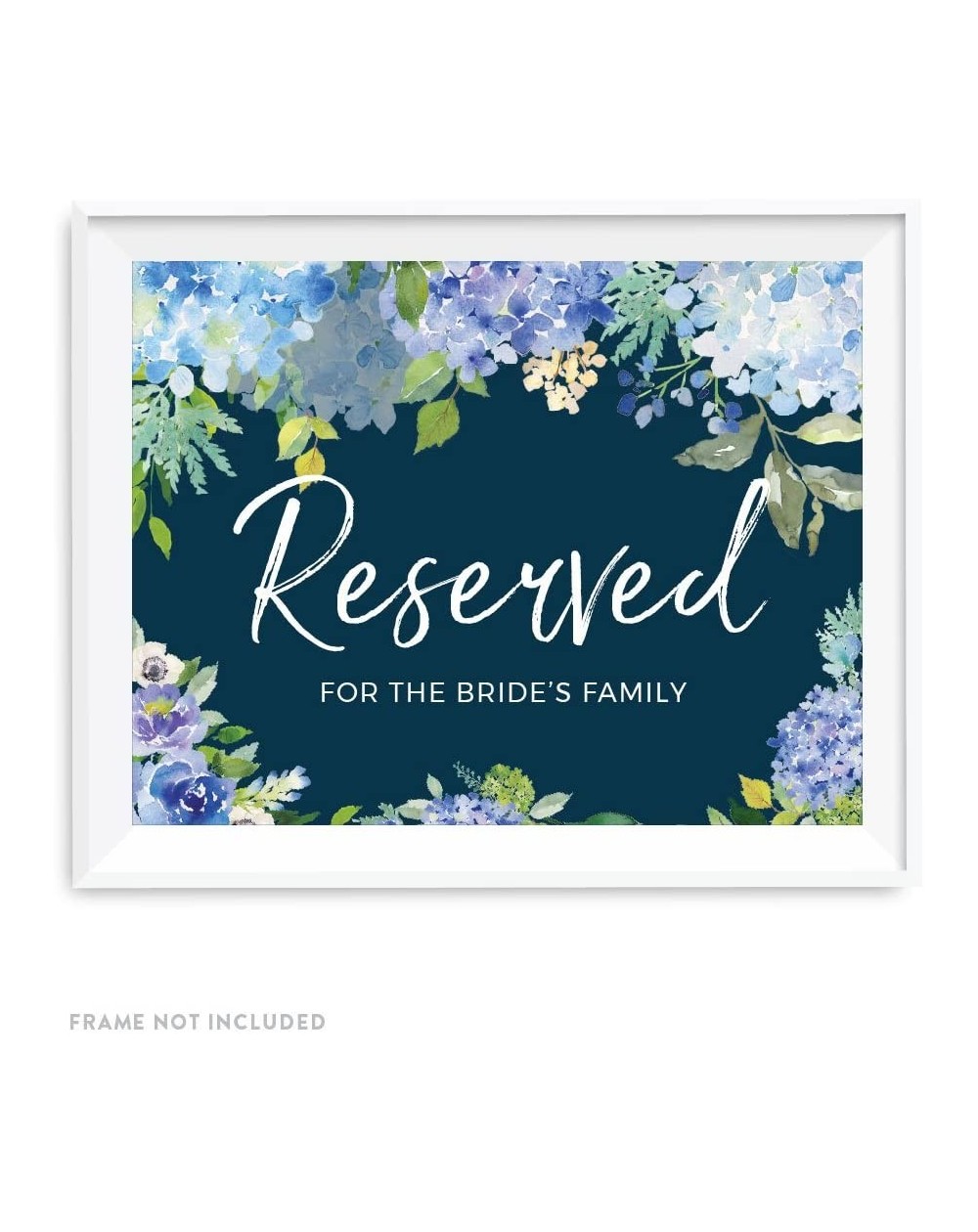 Guestbooks Navy Blue Hydrangea Floral Garden Party Wedding Collection- Party Signs- Reserved for The Bride's Family- 8.5x11-i...