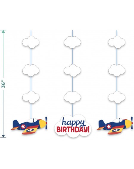 Party Packs Airplane Party Pack - Paper Dessert Plates- Napkins- Cups- Table Cover and Hanging Cutouts Set (Serves 16) - Pape...