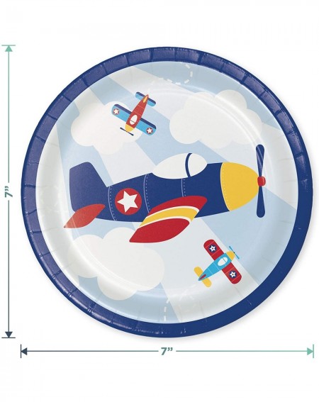 Party Packs Airplane Party Pack - Paper Dessert Plates- Napkins- Cups- Table Cover and Hanging Cutouts Set (Serves 16) - Pape...