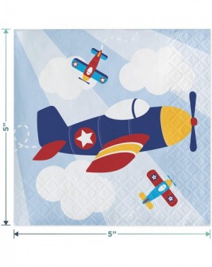 Party Packs Airplane Party Pack - Paper Dessert Plates- Napkins- Cups- Table Cover and Hanging Cutouts Set (Serves 16) - Pape...