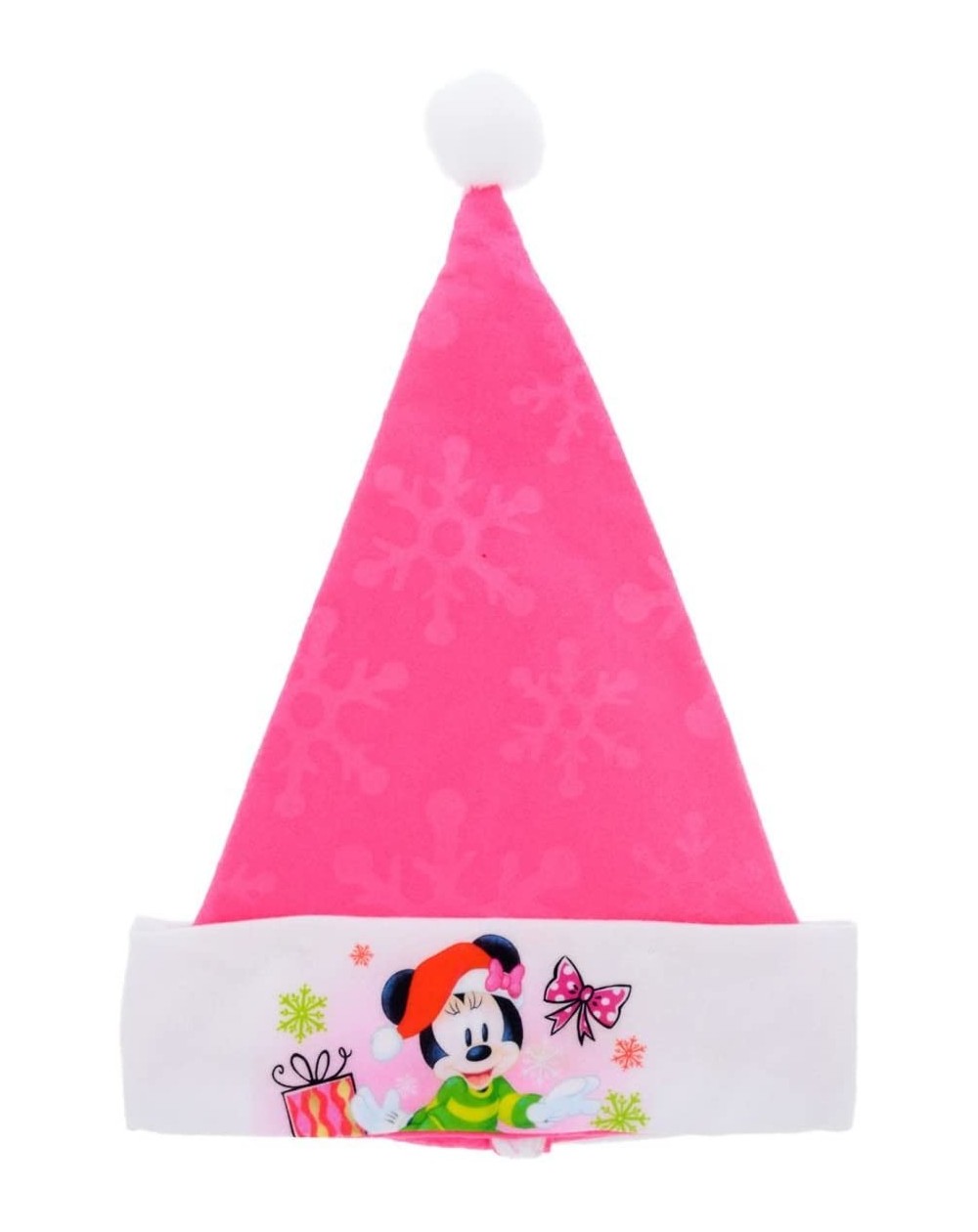 Party Hats Disney Mickey & Minnie Mouse Festive Felt Santa Hats with Embossed Designs (Minnie) - CL1888R64AY $9.82