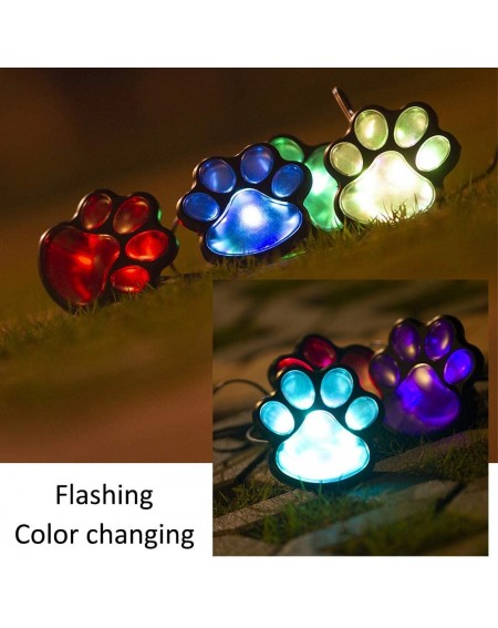 Outdoor String Lights LED Solar Paw Print Outdoor Decor Solar Light- Dog Puppy- Bear- Animal- Cat Paw Path Light- Garden Lamp...