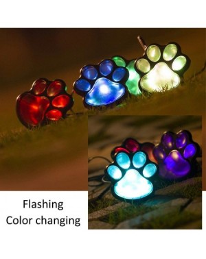 Outdoor String Lights LED Solar Paw Print Outdoor Decor Solar Light- Dog Puppy- Bear- Animal- Cat Paw Path Light- Garden Lamp...