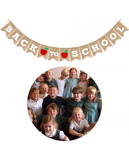 Banners & Garlands Burlap Back to School Banner First Day of School Party Garland Decorations Supplies - CB19D3UH76M $10.73