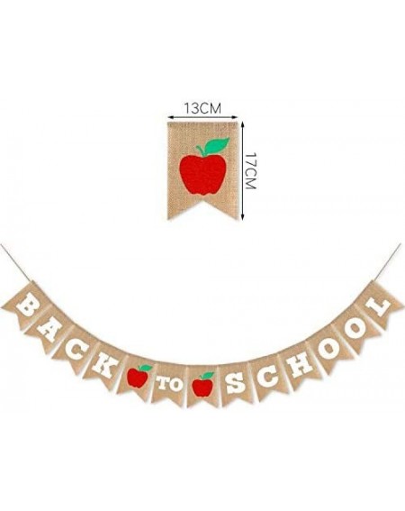 Banners & Garlands Burlap Back to School Banner First Day of School Party Garland Decorations Supplies - CB19D3UH76M $10.73