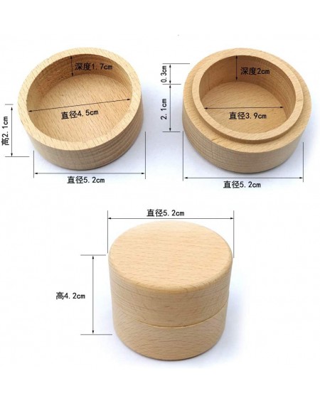 Party Packs Delicate Wood Round Wedding Ring Box Container - Love is Sweet- 5.2x4.2cm - Love is Sweet - CF18W6K59CN $7.98