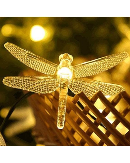 Outdoor String Lights Solar Dragonfly String Light 30LED 21ft Garden Stake Lights Waterproof Outdoor Twinkle Fairy Lights wit...