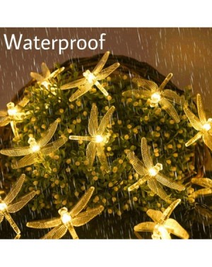 Outdoor String Lights Solar Dragonfly String Light 30LED 21ft Garden Stake Lights Waterproof Outdoor Twinkle Fairy Lights wit...