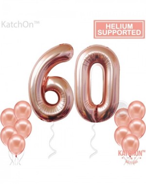 Balloons Rose Gold 60th Birthday Balloons - Large- 40 Inch Pack of 12 - Number Balloons 60 Decorations Supplies - Number 6 an...