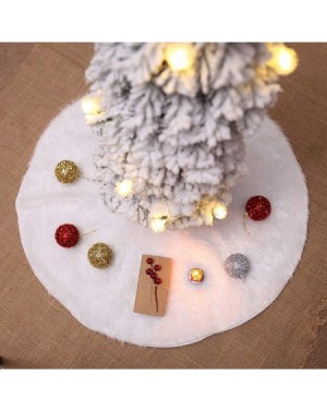 Tree Skirts Christmas Tree Skirts Plush Faux Fur Handmade Soft Luxury Tree Skirt Decorations for Indoor Outdoor Xmas Holiday ...