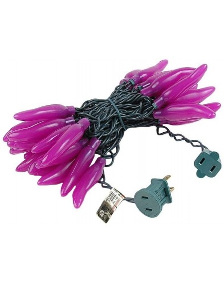 Indoor String Lights Chilli Pepper Mini Light Set- Purple- Green Wire- 35 Light- 11' Long - Purple - CP18L73S99I $9.24