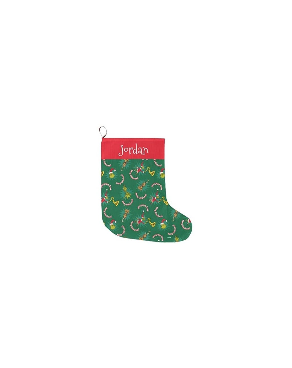 Stockings & Holders Personalized 10.4" x 16.8" Christmas Stocking- Xmas Stocking- Dr Seuss The Grinch Merry Grinchmas Pattern...