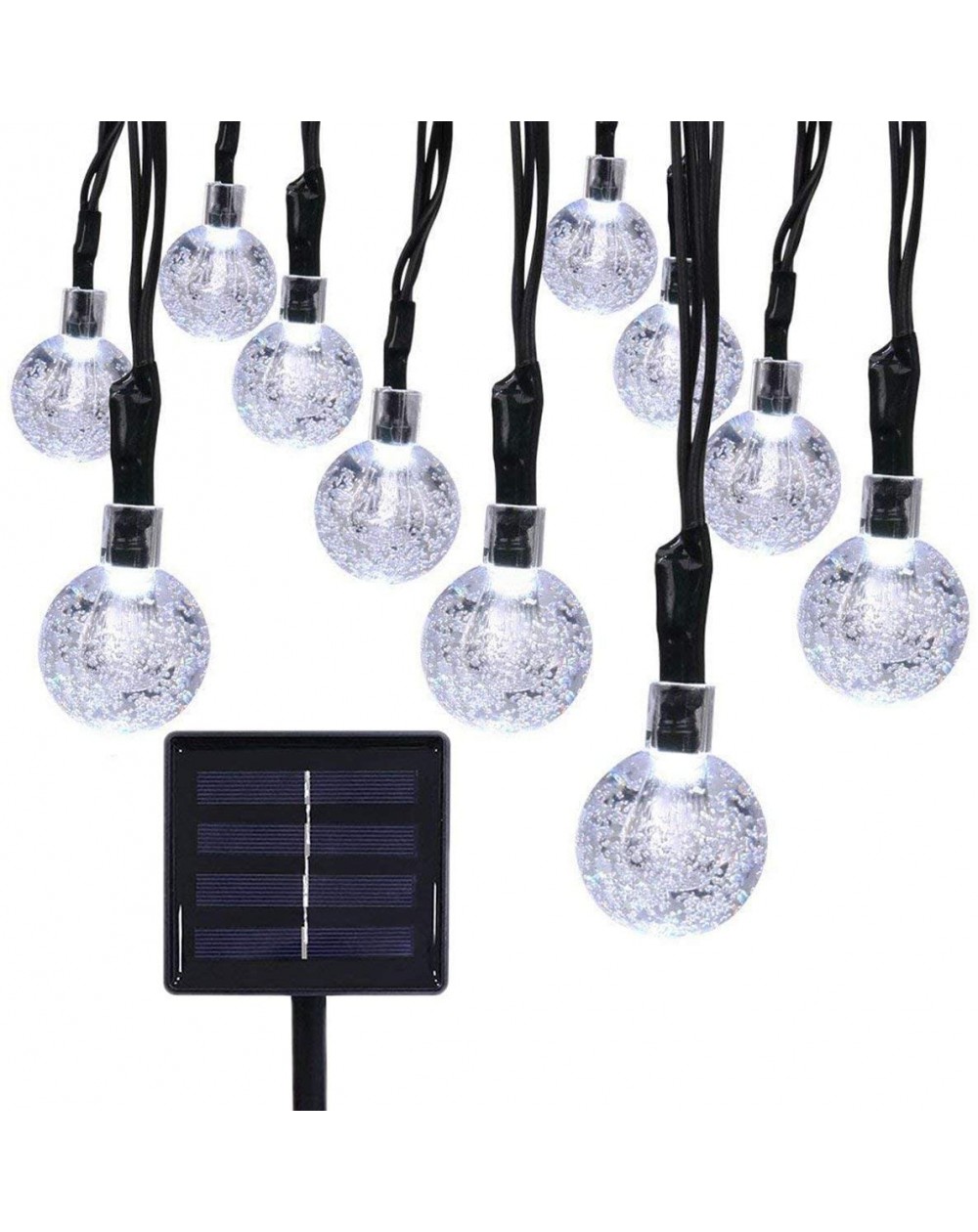 Outdoor String Lights Solar String Light Outdoor- 23ft 50 LED Waterproof Crystal Ball Fairy Lights Outside Decorative Lightin...