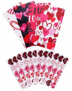 Party Packs 48 Pieces Valentine's Day Paper Bags Kraft Party Hearts Gift Bags Craft Paper Bags with 60 Pieces Label Stickers ...